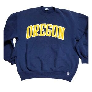 Vintage Russell Athletic Oregon Navy Crewneck Sweatshirt Men's XL Made In USA